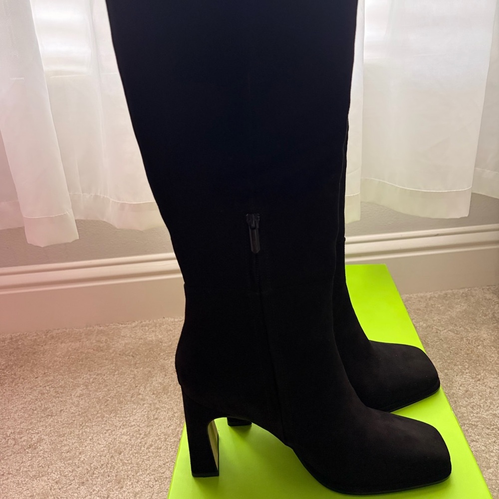 Sam Edelman Issabel Knee High Boot Black Suede